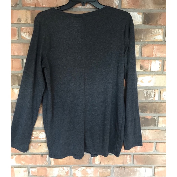 Motherhood Maternity Gray Long Sleeve V-Neck Tee Large - Picture 2 of 5